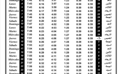 Horario oraciones de enero 2021