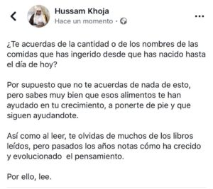 Lee más sobre el artículo … Por ello, lee – Hussam Khoja