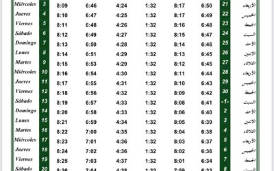 Horario oraciones de febrero 2021