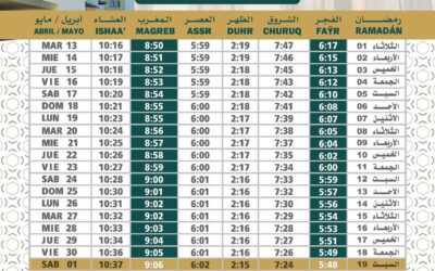 Horario oraciones de Ramadán 2021