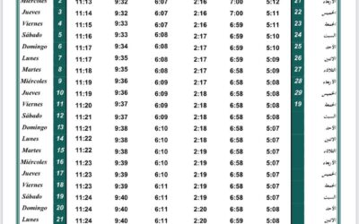 Horario oraciones de junio 2021