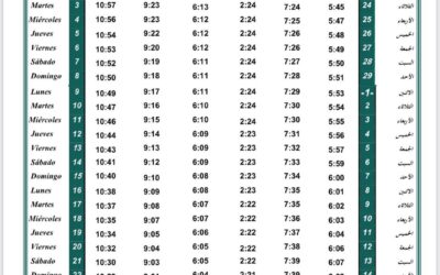 Horario oraciones de agosto 2021