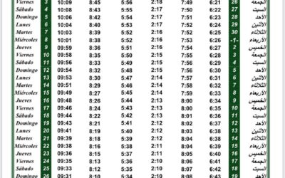 Horario oraciones de septiembre 2021