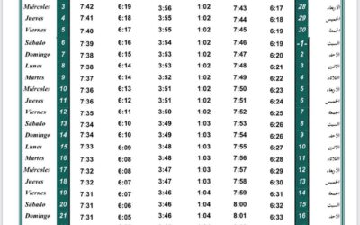 Horario oraciones de noviembre 2021