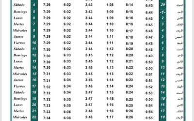 Horario oraciones de diciembre 2021