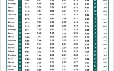 Horario oraciones de octubre 2021