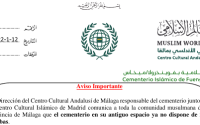 Aviso importante cementerio de Mijas