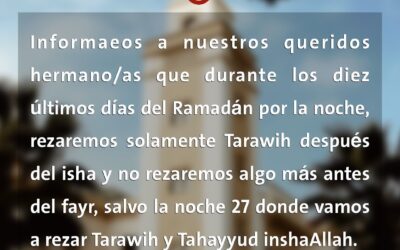 Información 10 últimos días de ramadán