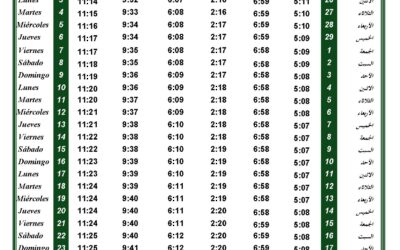 Horario oraciónes de Junio 2024