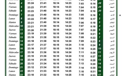 Horario oraciónes de Julio 2024