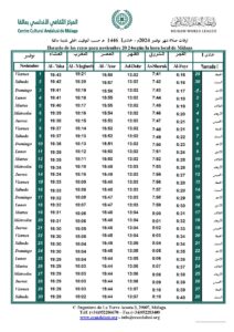 Lee más sobre el artículo Horario de oración | Noviembre 2024