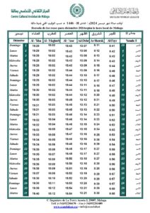 Lee más sobre el artículo Horario de oración | Diciembre 2024
