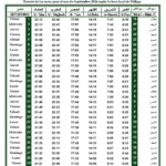 Horario de oración | Septiembre 2026